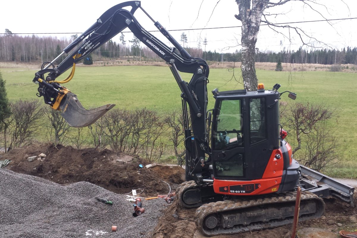An excavator in action