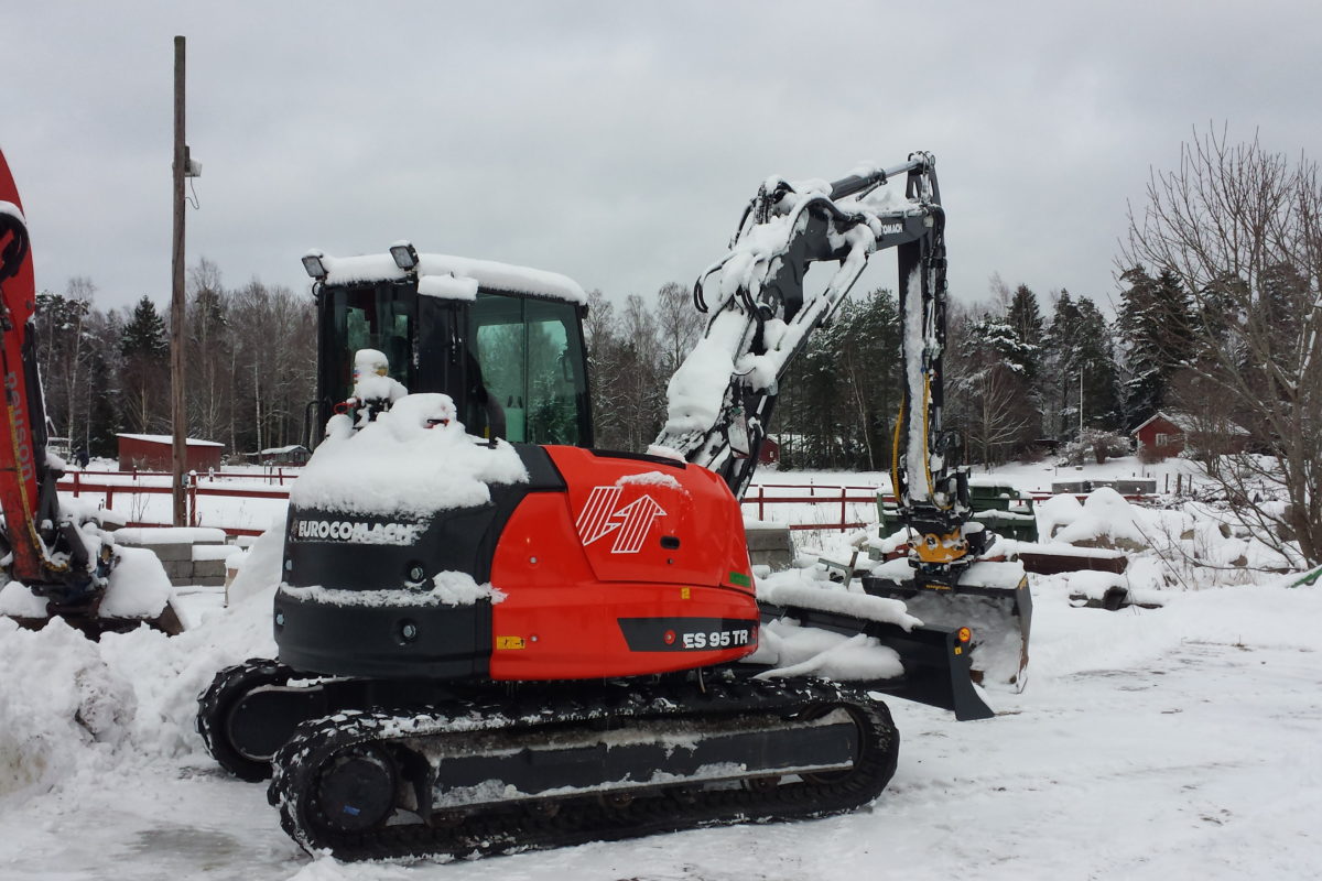 An excavator in action