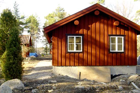 House with red paint